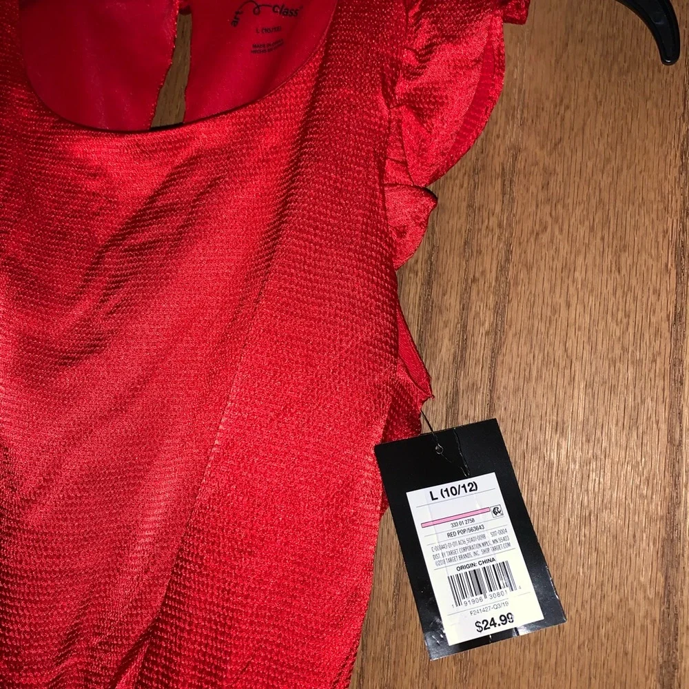 Red Romper one piece kids 10/12 Art‎ Class dressy